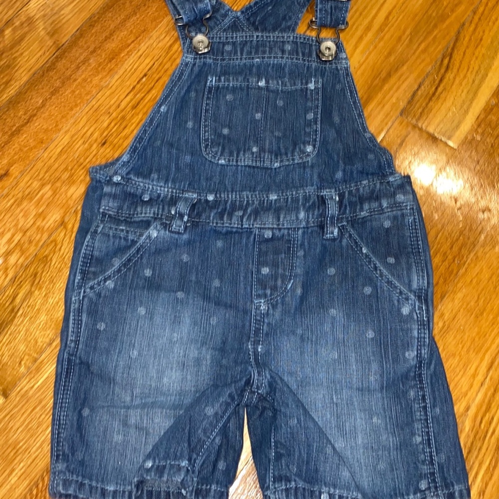 Baby Gap Denim Dot Overallas